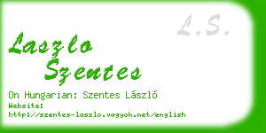 laszlo szentes business card